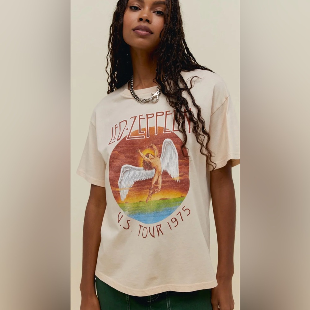 NWT Daydreamer XS Led Zepplin 1975 Tour Boyfriend Tee New
